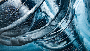 View of Spiraling Water during a surf photography